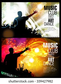 Night party, vector illustration for poster or banner