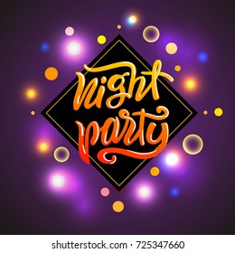 Night party. Vector poster.