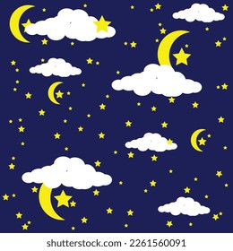 Night pattern graphic vector illustration
