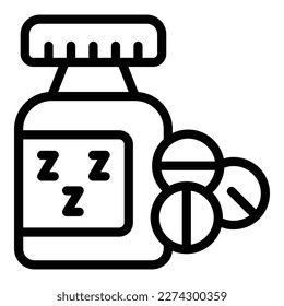 Night person icon outline vector. Sleep disorder. Bad alcohol
