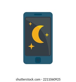 Night phone use icon. Flat illustration of Night phone use vector icon isolated on white background