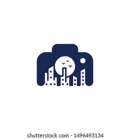 Night photography logo. Creative camera logo design inspiration