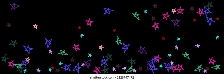 Night Pink Mint Lavender Black Red Childish Violet Sky Wallpaper. Naive Chaotic Stars Bright Bordo Vibrant Purple Illustration. Colorful Multicolor Vivid Pastel Dark Kids Green Handdrawn Stars.