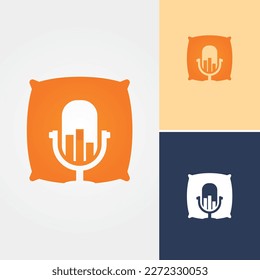 Night Podcast Design Logo Vector