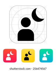 Night portrait icon. Vector illustration.