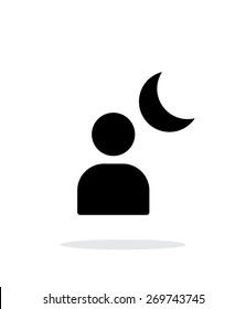 Night portrait simple icon on white background. Vector illustration.