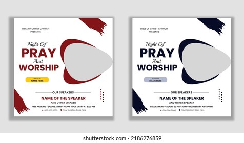 Night Prayers Worship Conference Flyer Social Media And Web Banner