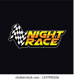 Night race logo dsign vector