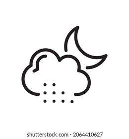 night rain glyph icon isolated on white background

