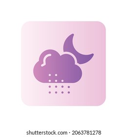 icono de gradiente de lluvia nocturna aislado en fondo blanco
