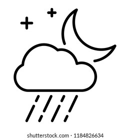 Night rain icon in trendy flat style isolated on grey background. Website pictogram. Internet symbol for your web site design, logo, app, UI. Vector illustration, EPS10.