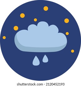 Night rain, illustration, vector on a white background.