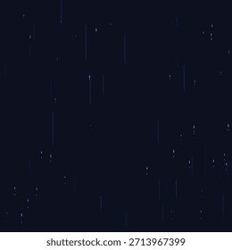 Ilustración vectorial de partículas de lluvia nocturna para diseño de Tecnología