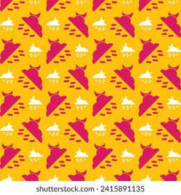 Night Rain pink background repeating trendy pattern vector illustration