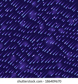 Night, rain, stars seamless. Seamless pattern. EPS 10.