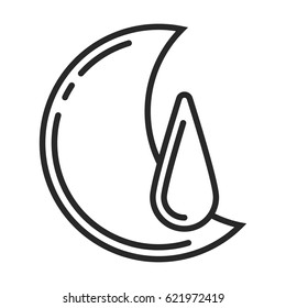 Night rain vector icon in simple outline style. This icon are perfect for your websites and applications.