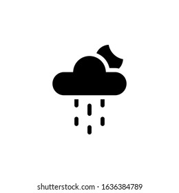 Night Rain Weather icon vector illustration logo template for many purpose. Isolated on white background.
