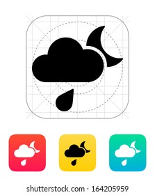 Night rain weather icon. Vector illustration.