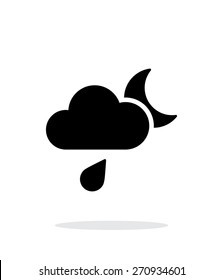 Night rain weather simple icon on white background. Vector illustration.