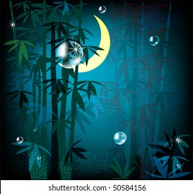 night rainforest. eps 10