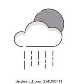 night rainy weather icon linear style isolated white.