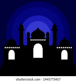 Night Ramadan Kareeem. Background, Islamic Vector design