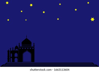 Night ramadan kareem Illustration, ramadan kareem cartoon vector Wishing for Islamic festival for banner, poster, background, flyer,illustration, brochure and sale background