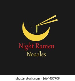 Diseño del logo de la plantilla de fideos de ramales nocturnos