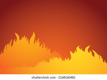 Night red forestry wood warm ignite accident wild life glow flare ash view bright red text space. Hand draw big oven smoke risk destroy dry climate hazard frame icon sign logo concept art style design