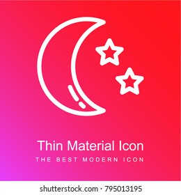 Night red and pink gradient material white icon minimal design