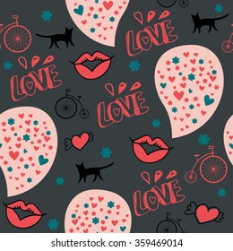 night romantic seamless pattern