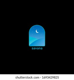 LOGO MODERNO DE SAVANA AISLADO EN FONDO NEGRO