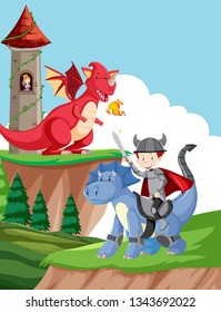 A night saving princess illustration