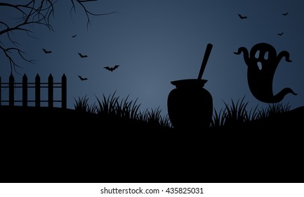 At night scary halloween blue backgrounds vector