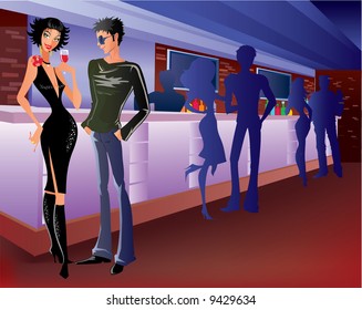 Night scene in a bar 4