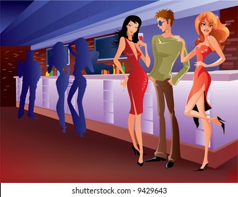 Night scene in a bar 7