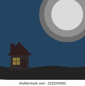 night scene illustration design, night view