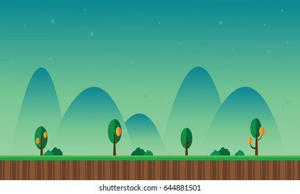 At night scenery for hill game background