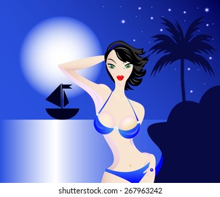 night and sea