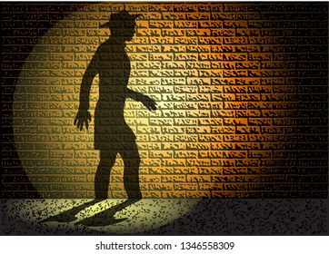 night shadow on a wall. 10 EPS