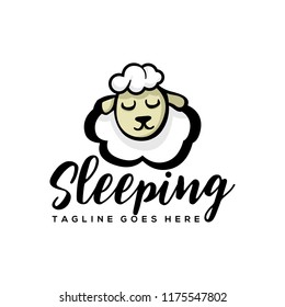 Night sheep Sleep Icon Logo Design Element