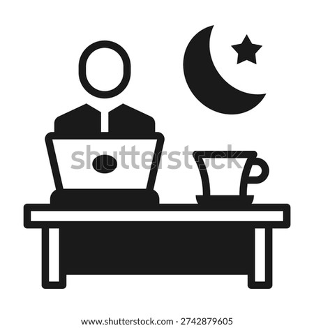 Night Shift Icon Mixed Style Vector Illustration