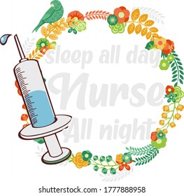 Night Shift Nurse Vector, Nurse Vector, Funny Nurse Vectors, RN Vector