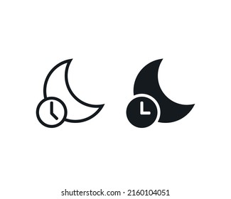 Night shift. Sleeping time icon. Vector illustration - Shutterstock ID 2160104051