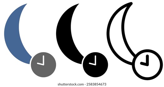 Night shift. Sleeping time icon, simple flat style, illustration, logo sign symbol pictogram template, for ui or ux isolated on white for mobile app, editable