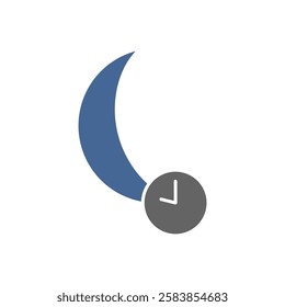 Night shift. Sleeping time icon, simple flat style, illustration, logo sign symbol pictogram template, for ui or ux isolated on white for mobile app, editable