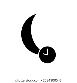 Night shift. Sleeping time icon, simple flat style, illustration, logo sign symbol pictogram template, for ui or ux isolated on white for mobile app, editable