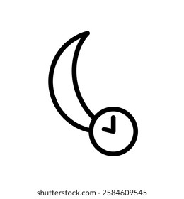 Night shift. Sleeping time icon, simple flat style, illustration, logo sign symbol pictogram template, for ui or ux isolated on white for mobile app, editable