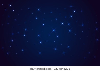 Night shining sky star dust vector illustration. Galaxy starry universe. Outer space constellation starlight glow. Astrology shining stars background. Heavenly star powder backdrop.