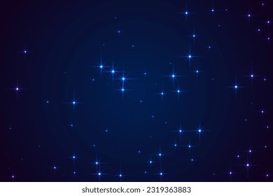 Night shining sky star dust vector background. Universe twinkles shine. Outer space constellation starlight glow. Astronomy shining stars background. Shiny magic abstract wallpaper.